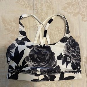Lululemon black & white floral sports bra